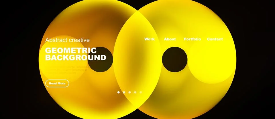 Abstract yellow design. Overlapping circles create dynamic visual effect. Tex Stock Illustration