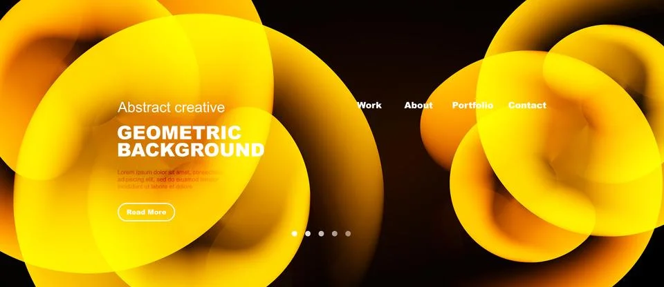 Abstract yellow design. Overlapping circles create dynamic background. Text Stock Illustration