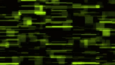 Abstract yellow digital glitch pattern with glowing data pixels Stock Footage 340355823