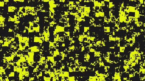 Abstract Yellow Digital Noise Pattern with Black Center Cinematic Motion Stock Footage 340943935