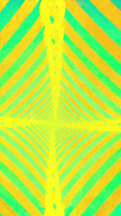 Abstract yellow dna spiral structure on bright green background for digital Video stock 347484980