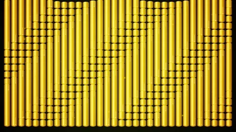 Abstract yellow dot wave background for digital data flow visualization Stock Footage 346004128