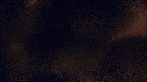 Abstract yellow dot wave technology background. Digital dynamic wave of par.. Stock Footage 296477884