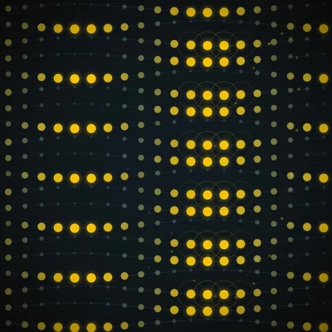 Abstract Yellow Dots Pattern on Dark Background - Digital Network Grid Anim.. Stock Footage 347812219