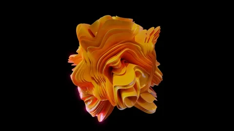 Abstract yellow drop-down flower. In close up and slow-motion, black background Stock Footage 184948125