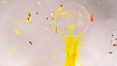 Abstract yellow egg yoke liquid background texture 動画素材 130983236