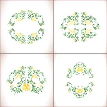 Abstract yellow elegance floral pattern Stock Illustration