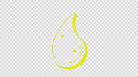 Abstract Yellow Flame Line Icon Animation with Transparent Alpha Background 库存影片 337376069