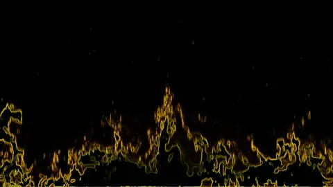 Abstract Yellow Flames On A Black Background 库存影片 131332010