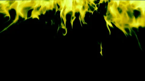Abstract Yellow Flames on Black Background Stock Footage 289099906