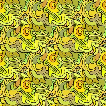 Abstract yellow floral seamless pattern Stock Illustration