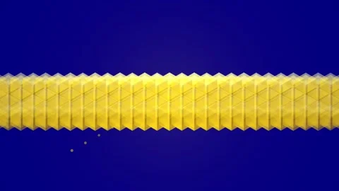 Abstract yellow folded paper texture background on deep blue seamless surface Stock Footage 346006699