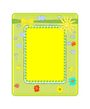 Abstract yellow frame with sun vector Stock Illustration