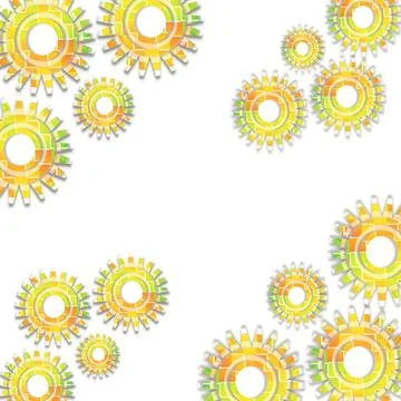 Abstract Yellow Gear Cogwheel Pattern Background with Mosaic Texture イラスト素材