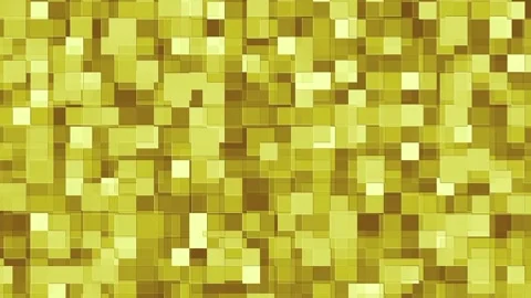 Abstract yellow geometric background, digital wallpaper with shimmering squar Stock Footage 314153000