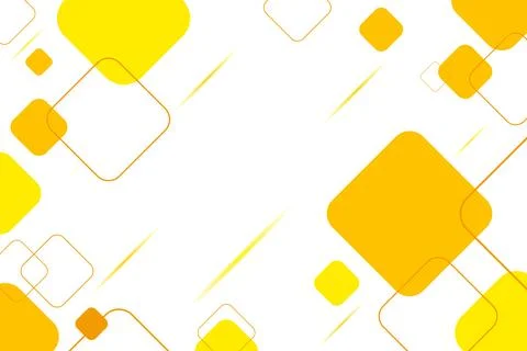 Abstract Yellow Geometric Background with Floating Squares Stock Illustration