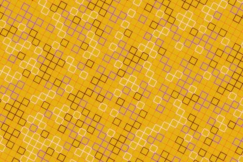 Abstract yellow geometric pattern with squares and circles Stock Photos