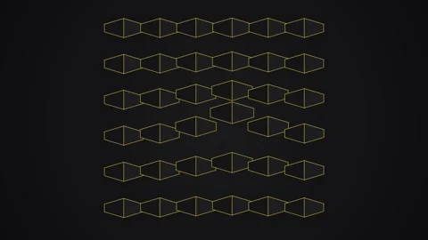 Abstract Yellow Geometric Wireframe Grid Animation on Black Background Stock Footage 339925129