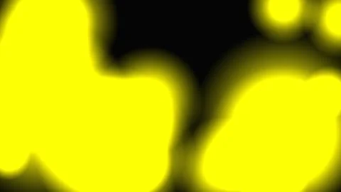 Abstract Yellow Glowing Blobs on Black Background Stockbeeldmateriaal 343249915