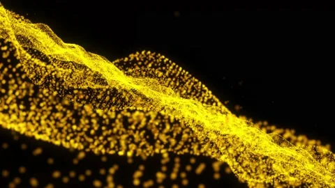Abstract yellow glowing particles Video stock 220646257