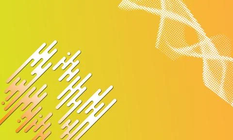 Abstract Yellow Gradient Background with Halftone and Geometric Lines Stock Illustration