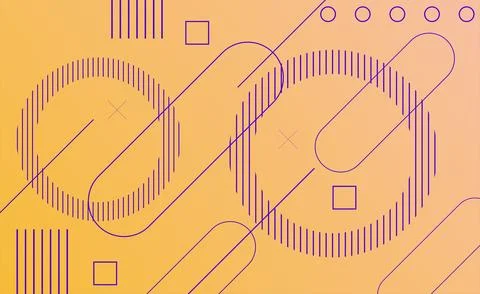 Abstract yellow gradient geometric elements ,circles and lines design for w.. 库存插图