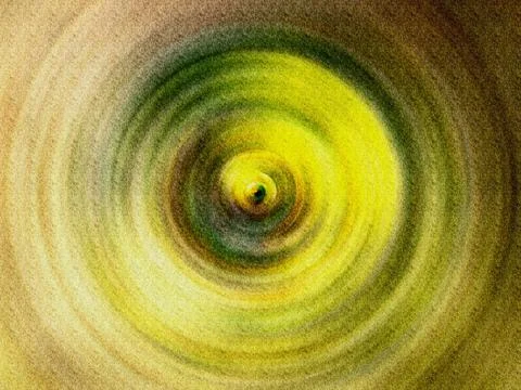 Abstract Yellow Green Concentric Vortex With Grainy Texture and Circular Mo.. Stock Illustration