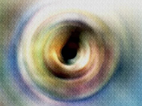 Abstract Yellow Green Concentric Vortex With Grainy Texture and Circular Mo.. Stock Illustration