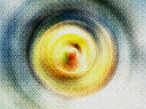 Abstract Yellow Green Concentric Vortex With Grainy Texture and Circular Mo.. Illustrazione stock