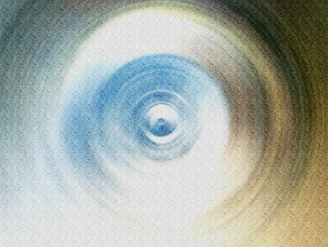 Abstract Yellow Green Concentric Vortex With Grainy Texture and Circular Mo.. 스톡 일러스트