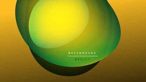 Abstract yellow, green layers create flowing shapes. Dark background emphasizes Stock Illustration