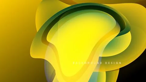 Abstract yellow, green layers create dynamic flow. Modern design with smooth Stock Illustration