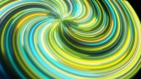 Abstract yellow green multicolored glowing bright twisted swirling lines ab.. Stock Illustration