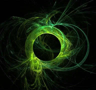 Abstract yellow-green pattern on a black background, design, background Stock Photos