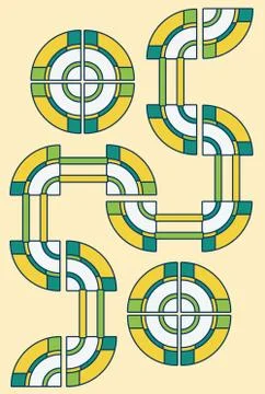 Abstract yellow green road circles background Stock Illustration