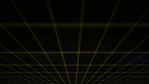 Abstract Yellow Grid Lines on Black Background Perspective. Stock Footage 334516572