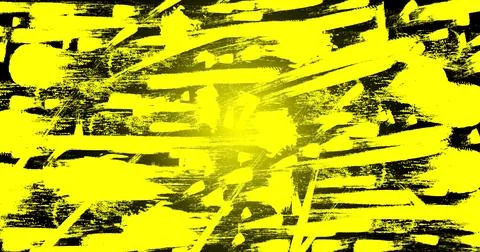 Abstract Yellow Grunge Brush Stroke Background Stock Illustration