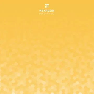 Abstract yellow hexagon pattern. Geometric mosaic background with hexagon ele Stock Illustration