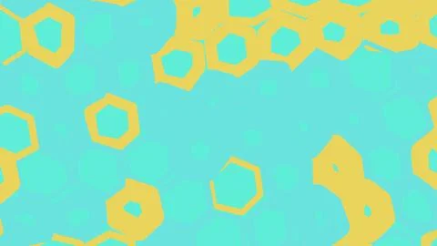 Abstract yellow hexagon pattern on a light blue background Stock Illustration