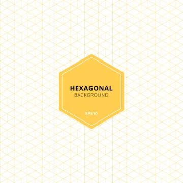 Abstract yellow hexagons pattern on white background. 3D geometric border and Stock Illustration