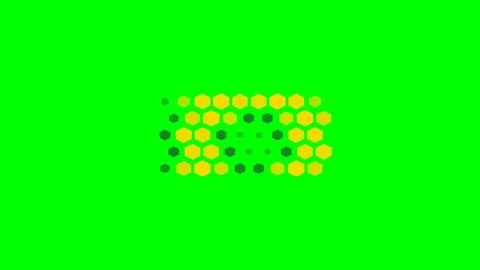 Abstract yellow honeycomb pattern emerging on a vibrant green background Stock Footage 340266045