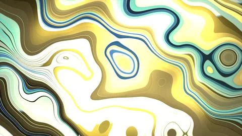 Abstract yellow iridescent liquid epoxy acrylic resin swirling twisted line.. Stock Illustration