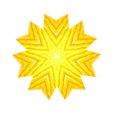 An abstract yellow knitted flower, computer generated Stock Illustration