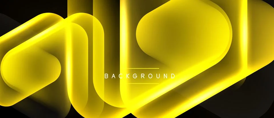 Abstract yellow layers create dynamic composition. Smooth gradients, flowing Stock Illustration