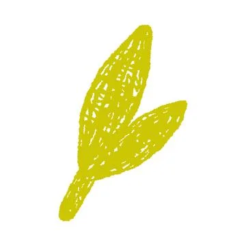 Abstract Yellow Leaf Shape Isolated Vector Art Stock Illustration