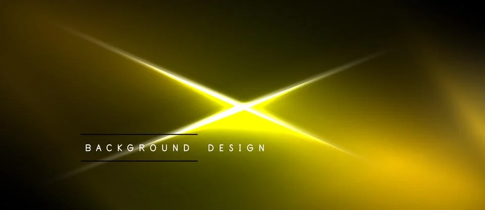 Abstract yellow light effect. Bright rays converge, creating dynamic visual 스톡 일러스트