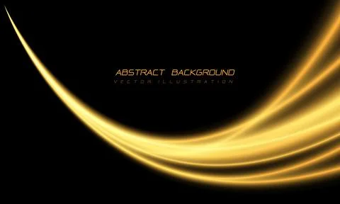 Abstract yellow light fast speed curve on black design modern luxury future Stock Illustration