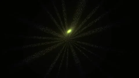Abstract Yellow Light Rays Pulsing and Rotating in Dark Space. Stock Footage 340525266