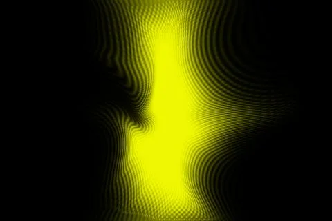 Abstract yellow light waves on black background, digital motion flow and energy Stock Illustration