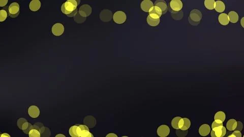 Abstract yellow lights bokeh pattern on black background whith copy space Stock Illustration